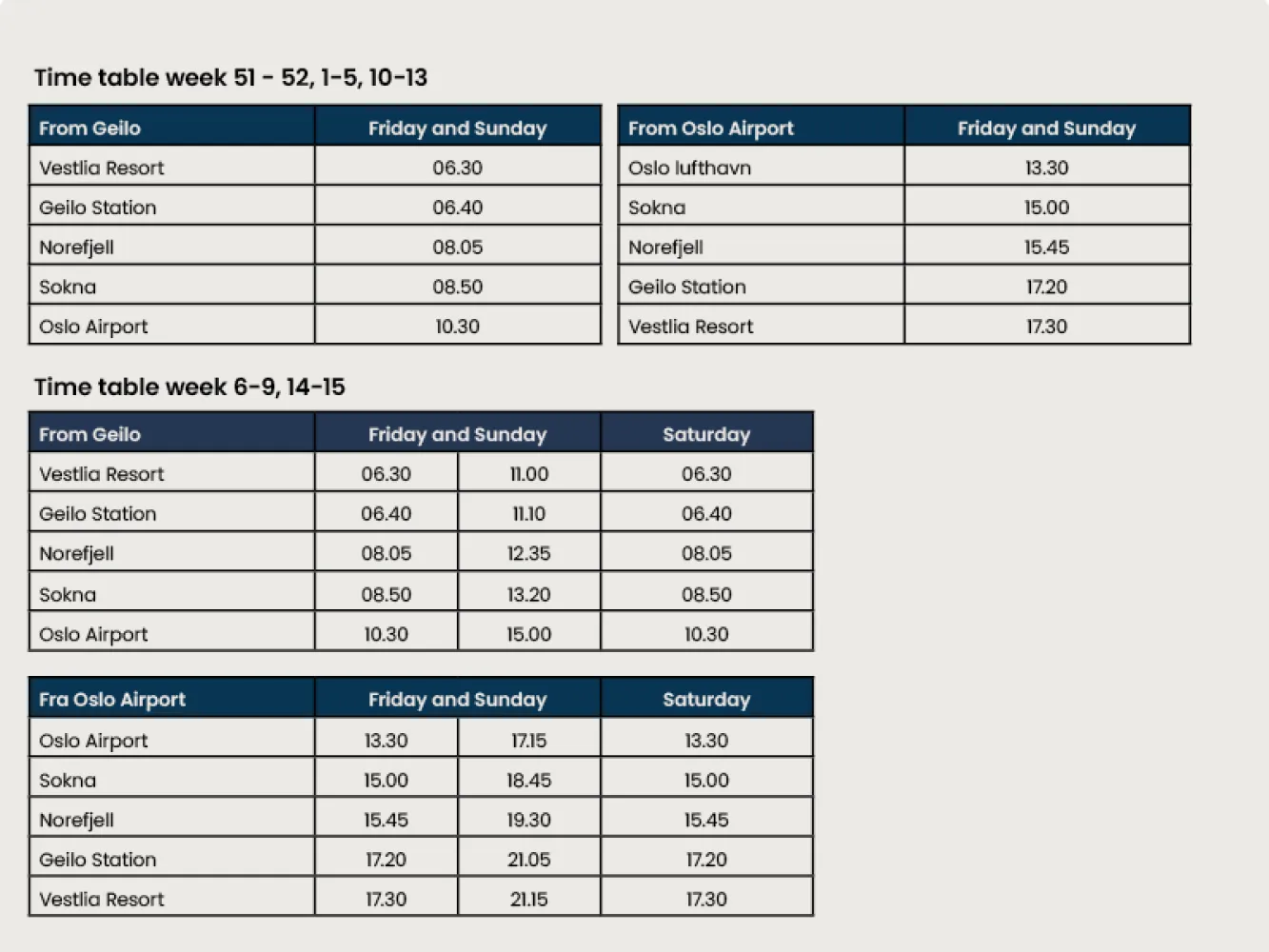 Flybuss tabell geilo 