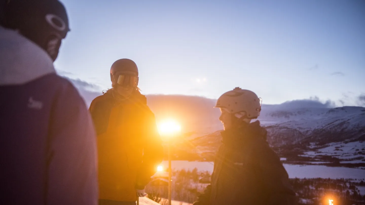 Kveldskjøring i skisenteret på Geilo