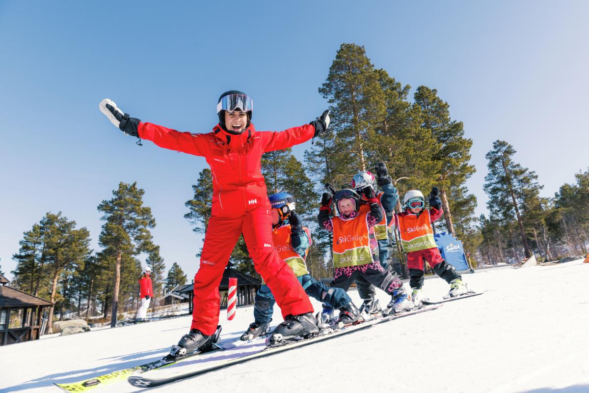 Skiskole i skisenteret på Geilo